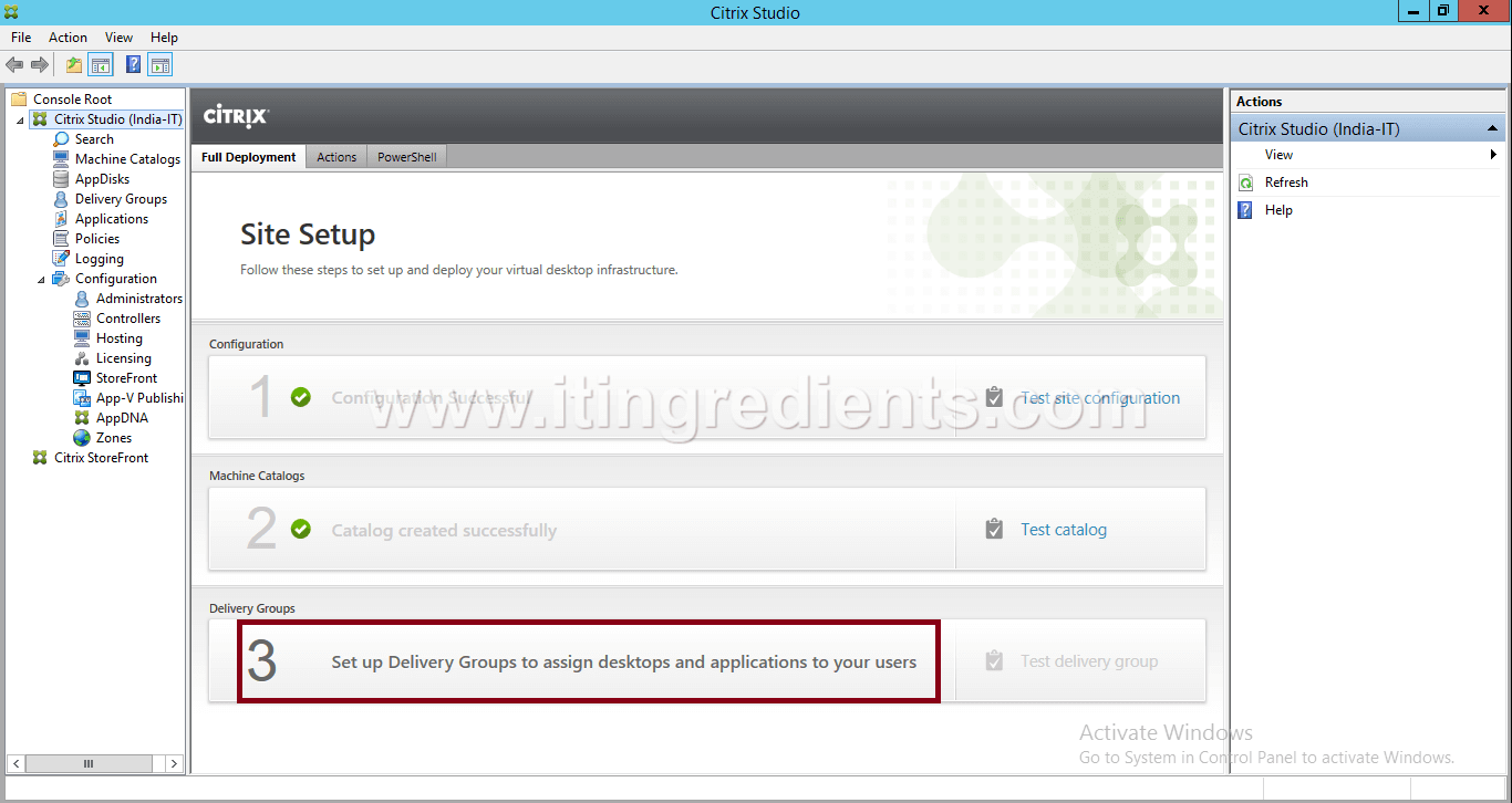 How to setup citrix delivery groups in xendesktop 7 8